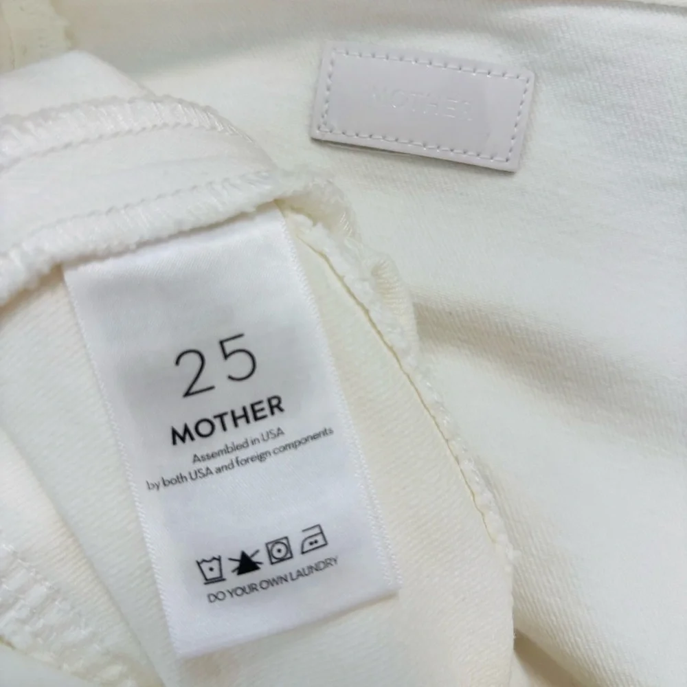 MOTHER Bright White The Ruffle Denim Mini Cowboy Preppy Skirt size 25